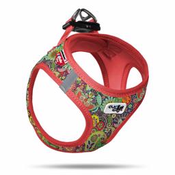 Curli Hundesele Step In Air Mesh Design Red-Floral